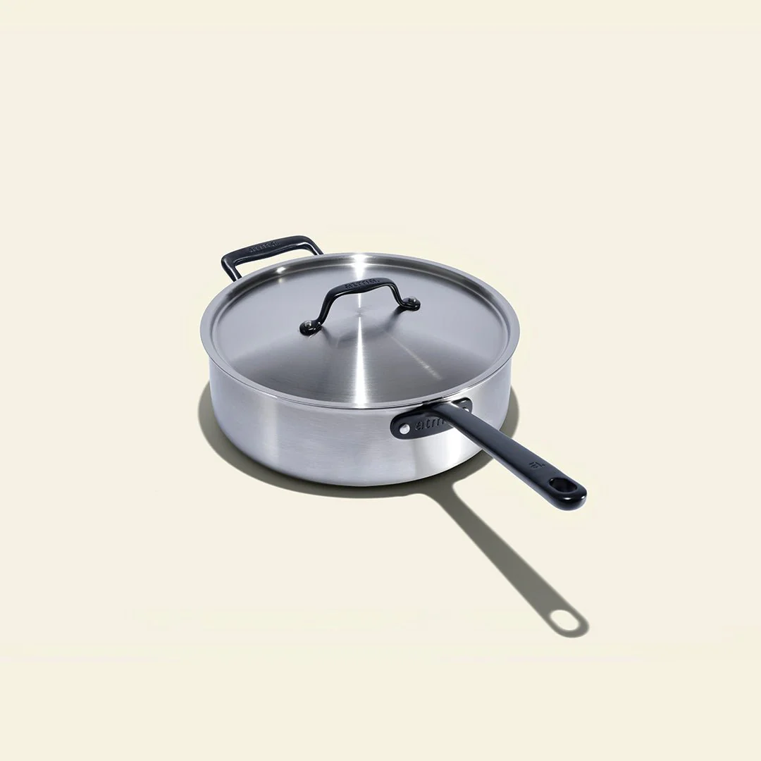 Batterie de cuisine en inox avec manches noirs, 7 pièces - Image 3