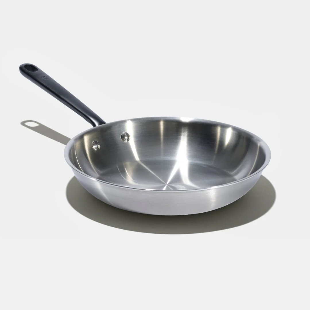 La bonne poêle en inox, manche noir - 30 cm