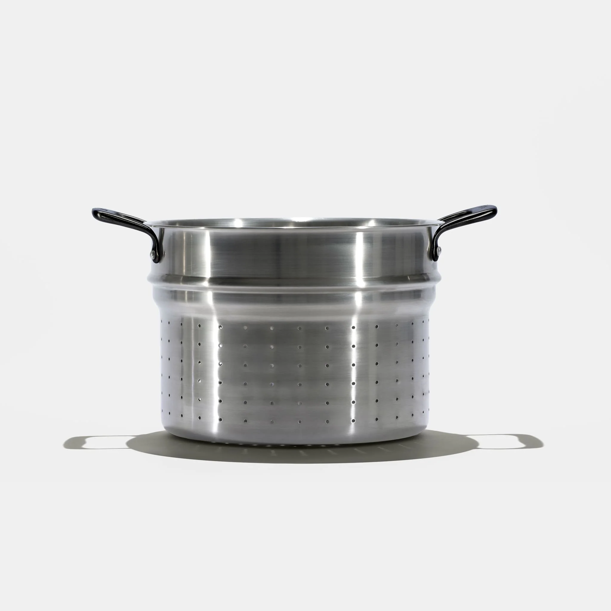 Le grand faitout en inox et son pasta pot, poignées noires - Image 3